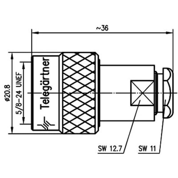 Telegärtner 100023976 100023976 N-kontaktdon Kontakt hane rak 50 Ω 1 st
