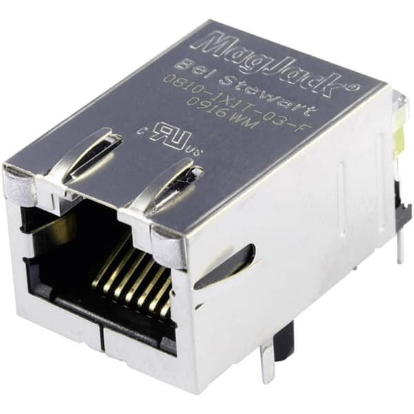 BEL Stewart Connectors MagJack 10/100Base-TX 5 överförare med LED:er 08B0-1X1T-03-F Hona inbyggd horinsontell 10/100Bas