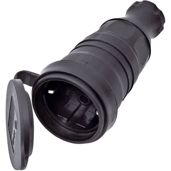 interBär 9005-004.01 Skarvuttag Gummi 230 V Svart IP44