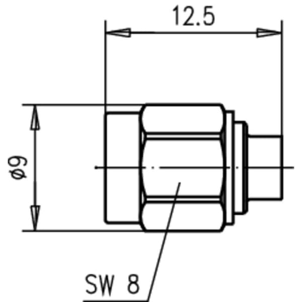 Telegärtner 100024619 100024619 SMA-kontaktdon Kontakt hane rak 50 Ω 1 st