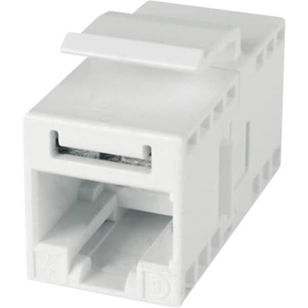 Telegärtner 100023168 RJ45 dubbelkoppling, oskärmad 100023168 RJ45 Kopplingshölje Vit 1 st