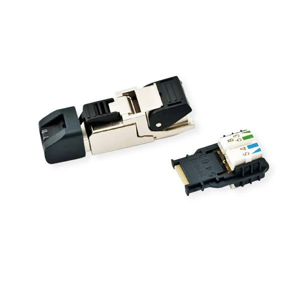 Telegärtner 100023038 RJ45-kontakt CAT 6A skärmad 100023038 Kontakt hane rak Antal poler (RJ) 8P8C Metall 1 st