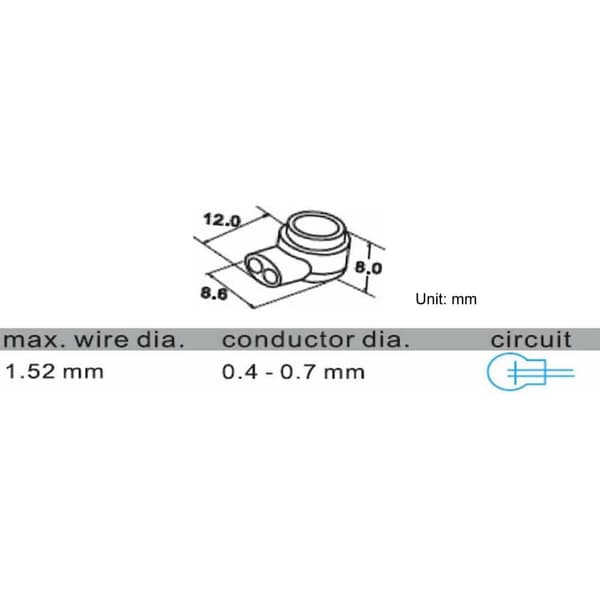 TRU COMPONENTS En-kärnig kontakt Flexibel: 0.13-0.38 mm² Styvhet: 0.13-0.38 mm² Antal poler: 2 100 st Gul