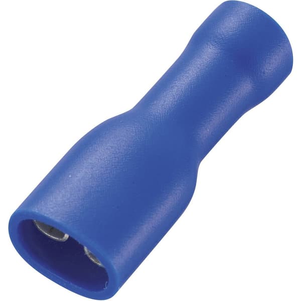 TRU COMPONENTS 737792 Flatstifthylsa Anslutningsbredd: 4.8 mm Anslutningstjocklek: 0.5 mm 180 ° Helisolerad Blå 50 st