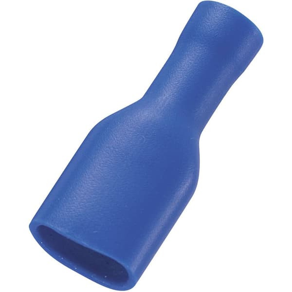 TRU COMPONENTS 737840-6.35 Flatstifthylsa Anslutningsbredd: 6.35 mm Anslutningstjocklek: 0.8 mm 180 ° Helisolerad Blå 5