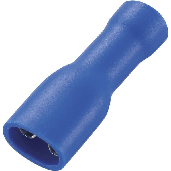 TRU COMPONENTS 737840-4.8 Flatstifthylsa Anslutningsbredd: 4.8 mm Anslutningstjocklek: 0.8 mm 180 ° Helisolerad Blå 50