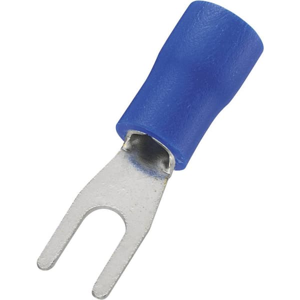 TRU COMPONENTS 737932 Gaffelkabelsko 1.50 mm² 2.50 mm² Hål-Ø=4.3 mm Delisolerad Blå 100 st