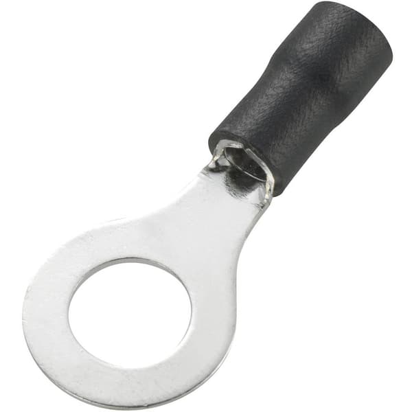 TRU COMPONENTS 738350 Ringkabelsko Tvärsnitt (max.)=4 mm² Hål-Ø=8.4 mm Delisolerad Svart 50 st