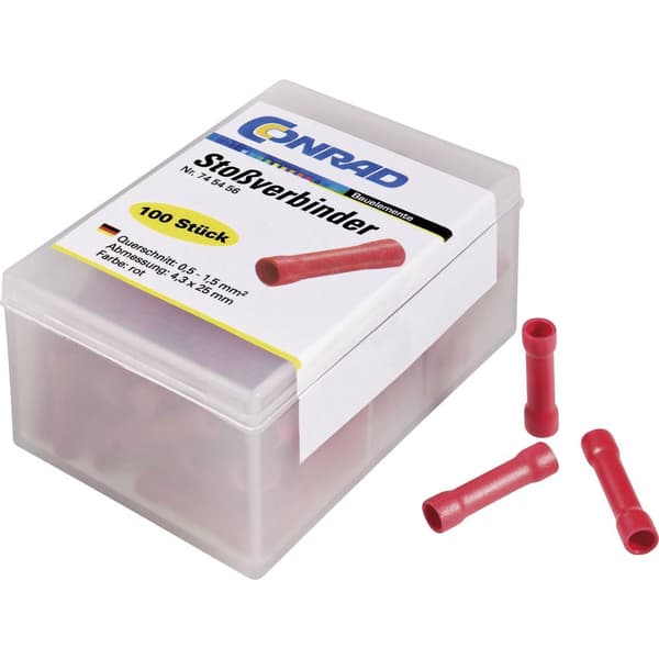 TRU COMPONENTS 745456 Skarvdon 0.50 mm² 1.50 mm² Helisolerad Röd 100 st