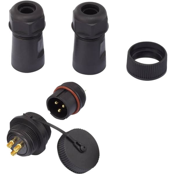 TRU COMPONENTS 1094580 Rundkontakt adapter Kontakt hane rak, Hona rak Totalt antal poler: 3 1 st
