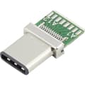 Miniatyrbild 1 av 2: TRU COMPONENTS USB C kontakt 3.1 w/PCB Kontakt hane rak Innehåll: 1 st