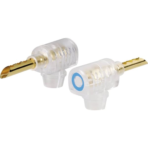 TRU COMPONENTS Banankontakt Kontakt hane vinklad Stift-Ø: 4 mm Blå 1 st