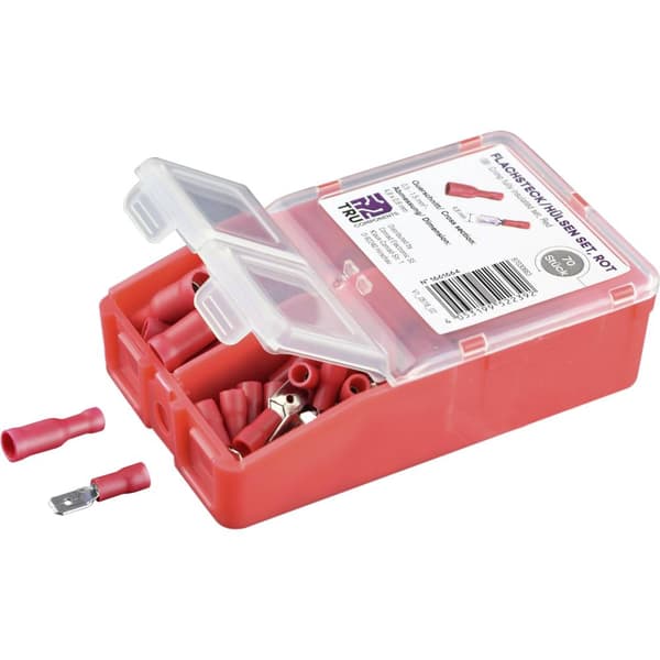 TRU COMPONENTS Crimpklämma sortiment 0.5 mm² 1.5 mm² Röd 140 st Helisolerad