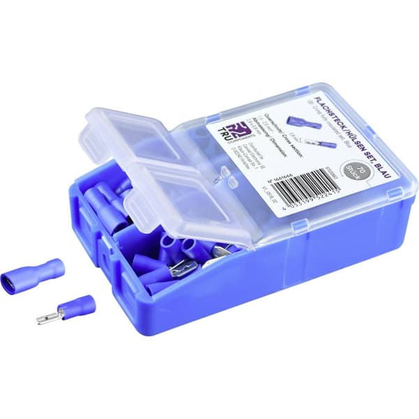 TRU COMPONENTS Crimpklämma sortiment 1.5 mm² 2.5 mm² Blå 140 st Helisolerad