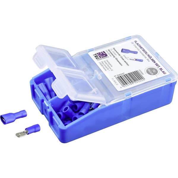TRU COMPONENTS Crimpklämma sortiment 1.5 mm² 2.5 mm² Blå 140 st Helisolerad
