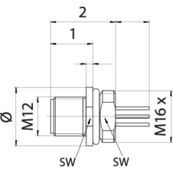 binder 76 4331 0011 00004-0200 Litet runt anslutningsdon Flänsstickkontakt Totalt antal poler: 4 1 st