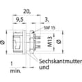 Miniatyrbild 3 av 4: binder 09 0774 400 08 Subminiatyr-rundkontaktanslutning Flänsanslutning Totalt antal poler: 8 1 st