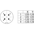 Miniatyrbild 4 av 4: binder 99 9209 470 04 Subminiatyr-rundkontaktanslutning Kontakt hane rak Totalt antal poler: 4 1 st