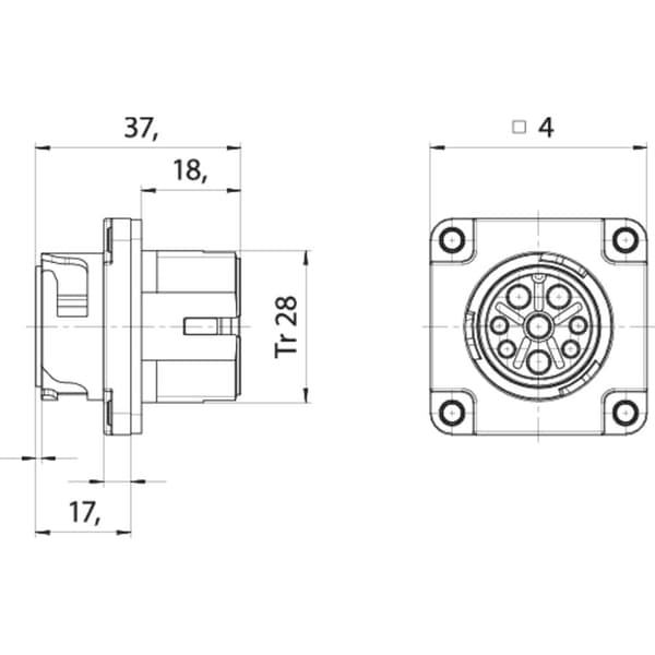 binder 09 6519 000 12 Subminiatyr-rundkontaktanslutning Flänsstickkontakt Totalt antal poler: 12 1 st