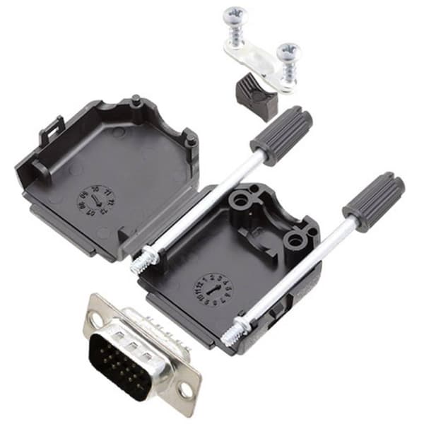 Amphenol L17DPPK09-BK+L717HDE15P D-Sub stiftlist set 180 ° Antal poler: 15 Lödhona 1 st