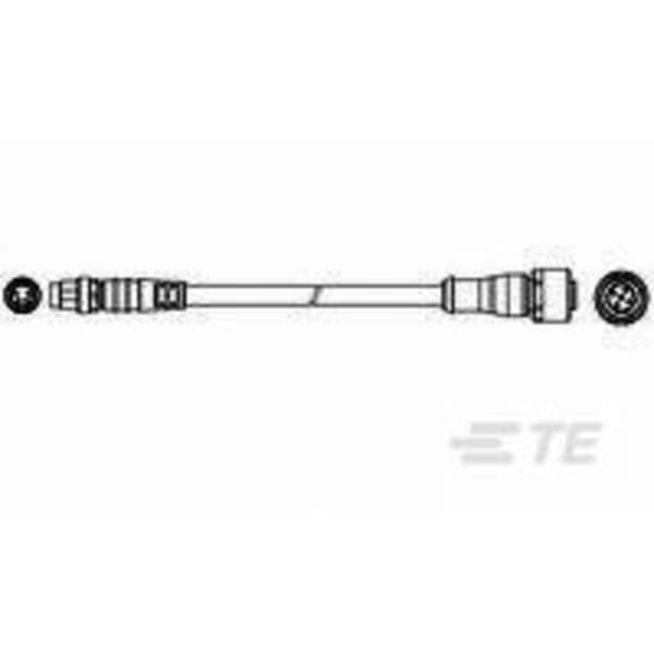 TE Connectivity 1-2273109-4 Sensor/ställdon-anslutningskabel M8, M12 Kontakt hane rak, Hona rak 1.50 m Antal poler (RJ)