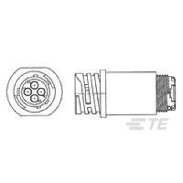 TE Connectivity 788159-2 Rundkontakt Kontakt hane rak Totalt antal poler: 9 Serie (rundkontakt): CPC 1 st