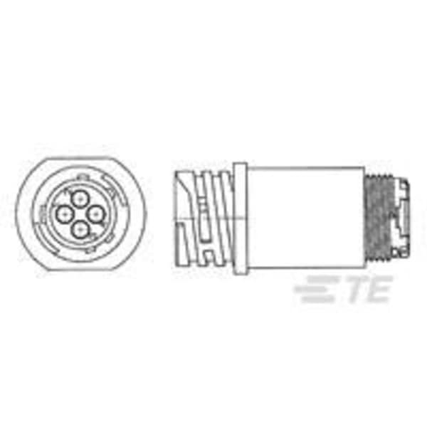 TE Connectivity 788159-2 Rundkontakt Kontakt hane rak Totalt antal poler: 9 Serie (rundkontakt): CPC 1 st