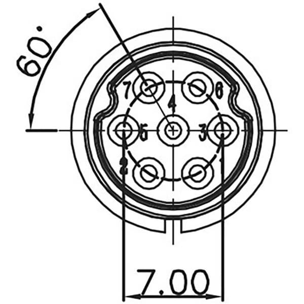 Lutronic 0271 07 Runt anslutningsdon Koppling inbyggnad Totalt antal poler: 7 1 st