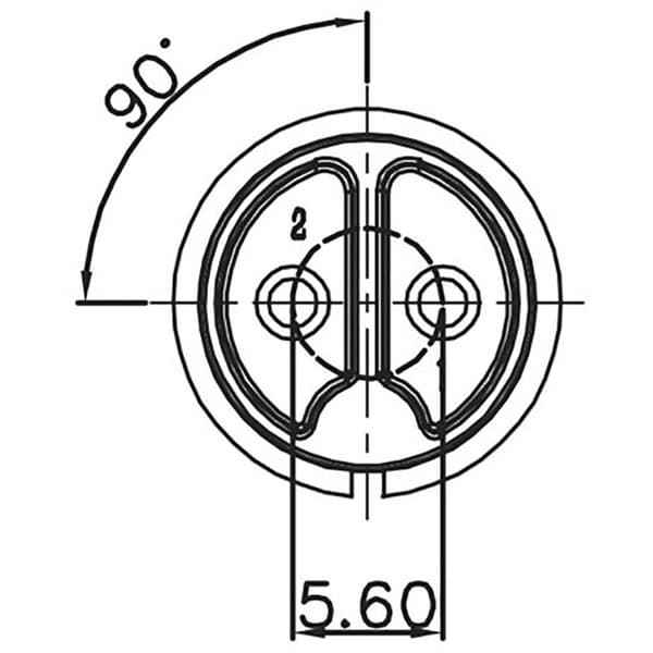 Lutronic 0261 02 Runt anslutningsdon Koppling rak Totalt antal poler: 2 1 st