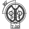 Miniatyrbild 3 av 3: Lutronic 0262 02 Runt anslutningsdon Koppling rak Totalt antal poler: 2 1 st