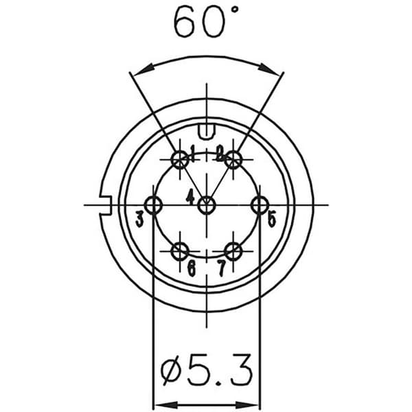 Lutronic 0250 07 Runt anslutningsdon Kontakt hane rak Totalt antal poler: 7 1 st