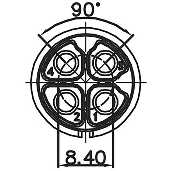 Lutronic 0272 04 Runt anslutningsdon Koppling inbyggnad Totalt antal poler: 4 1 st