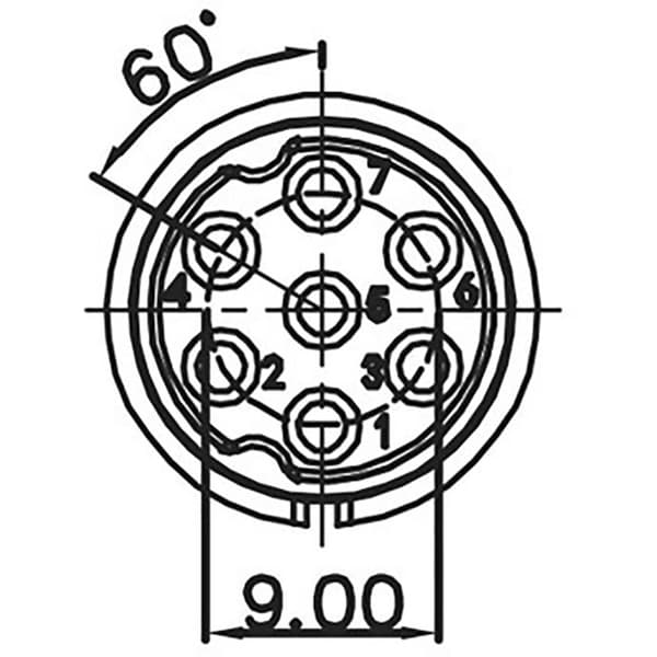 Lutronic 0272 07 Runt anslutningsdon Koppling inbyggnad Totalt antal poler: 7 1 st