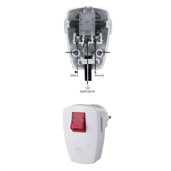 Bachmann 911.273 Stickpropp Plast med switch 250 V Vit IP20