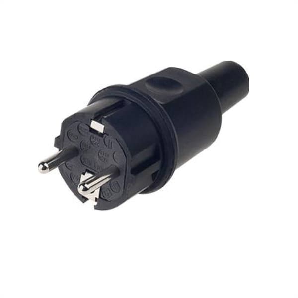 Bachmann 913.169 Stickpropp Massiv gummi 250 V Svart IP44, IP20