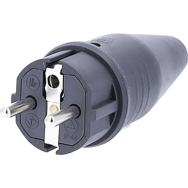 AS Schwabe 60412 Stickpropp Massiv gummi 230 V Svart IP44