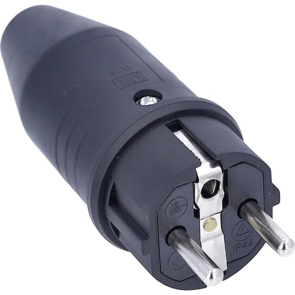 AS Schwabe 61412 Stickpropp Massiv gummi 230 V Svart IP44