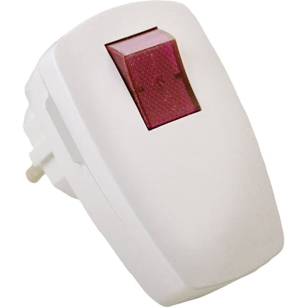 AS Schwabe 45034 Stickpropp Plast med switch 230 V Vit IP20