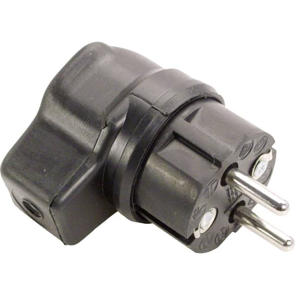 AS Schwabe 62207 Stickpropp vinklad Massiv gummi 230 V Svart IP44