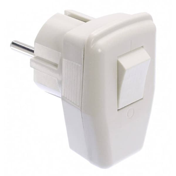 AS Schwabe 45035 Stickpropp vinklad Plast med switch 230 V Vit IP20