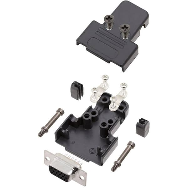 encitech TRI-P-09-HDS15-K 6355-0068-11 D-sub hölje Antal poler: 15 Plast Svart 1 st