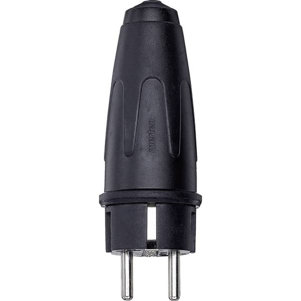 Schneider Electric 122051 Stickpropp Massiv gummi 250 V Svart IP20