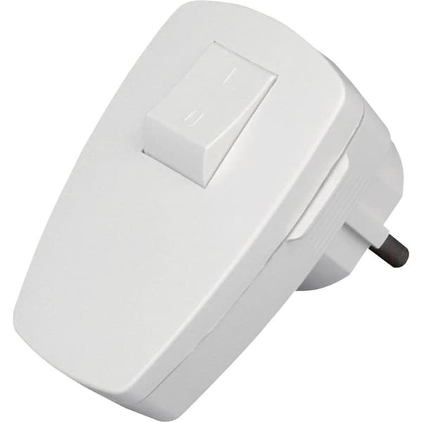 Kopp 170402006 Stickpropp vinklad Plast med switch 230 V Vit IP20