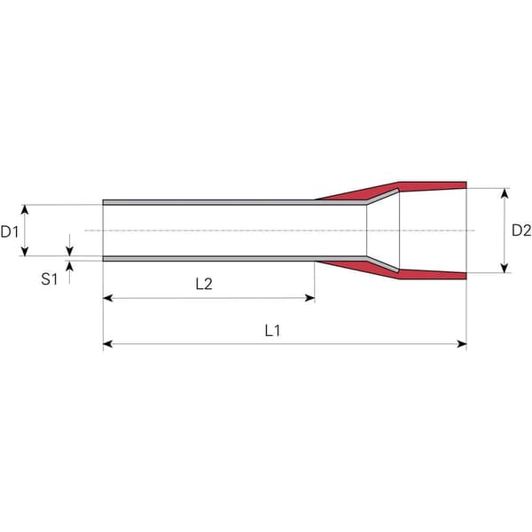 Vogt Verbindungstechnik 490812 Ändhylsa 10 mm² Delisolerad Röd 100 st