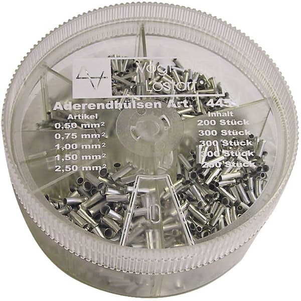 Vogt Verbindungstechnik 625388 Ändhylsa sortiment 0.5 mm², 0.75 mm², 1 mm², 1.5 mm², 2.5 mm² Oisolerad Metall 500 st