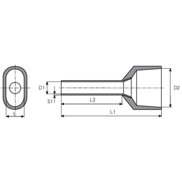Vogt Verbindungstechnik 470509D Dubbla ändhylsor 2.5 mm² Delisolerad Grå 100 st