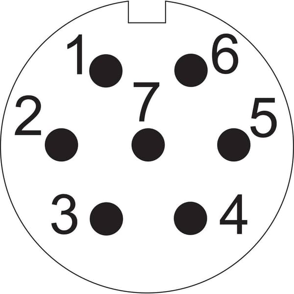 Weipu SF1212/P7 Rundkontakt Kontakt hane rak Totalt antal poler: 7 Serie (rundkontakt): SF12 1 st