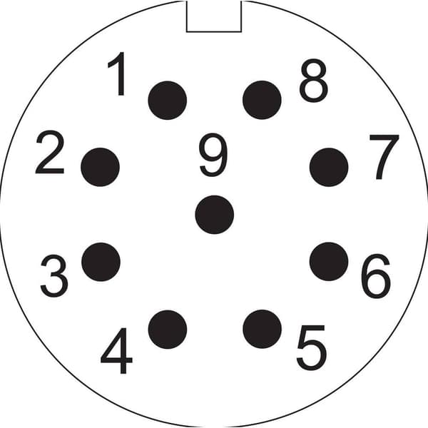 Weipu SF1212/S9 Rundkontakt Koppling rak Totalt antal poler: 9 Serie (rundkontakt): SF12 1 st