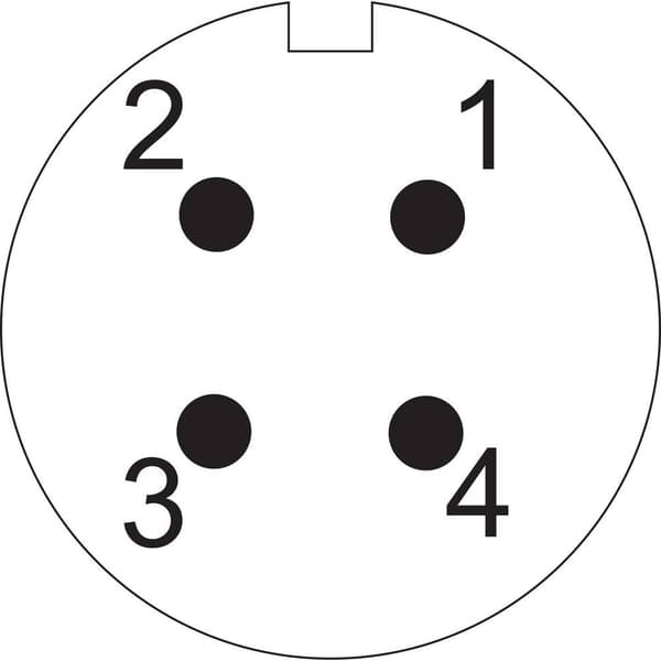 Weipu SF1213/S4 Rundkontakt Koppling rak Totalt antal poler: 4 Serie (rundkontakt): SF12 1 st