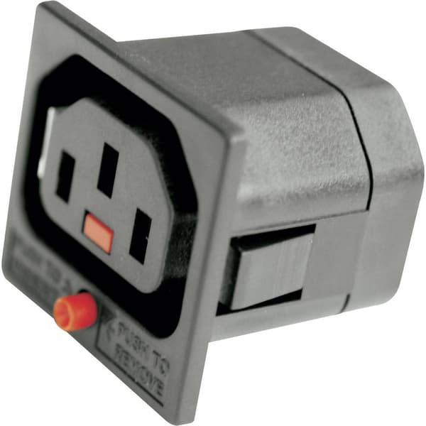 Kash 720210 IEC-kontakt Hona inbyggd vertikal Totalt antal poler: 2 + PE 10 A Svart 1 st